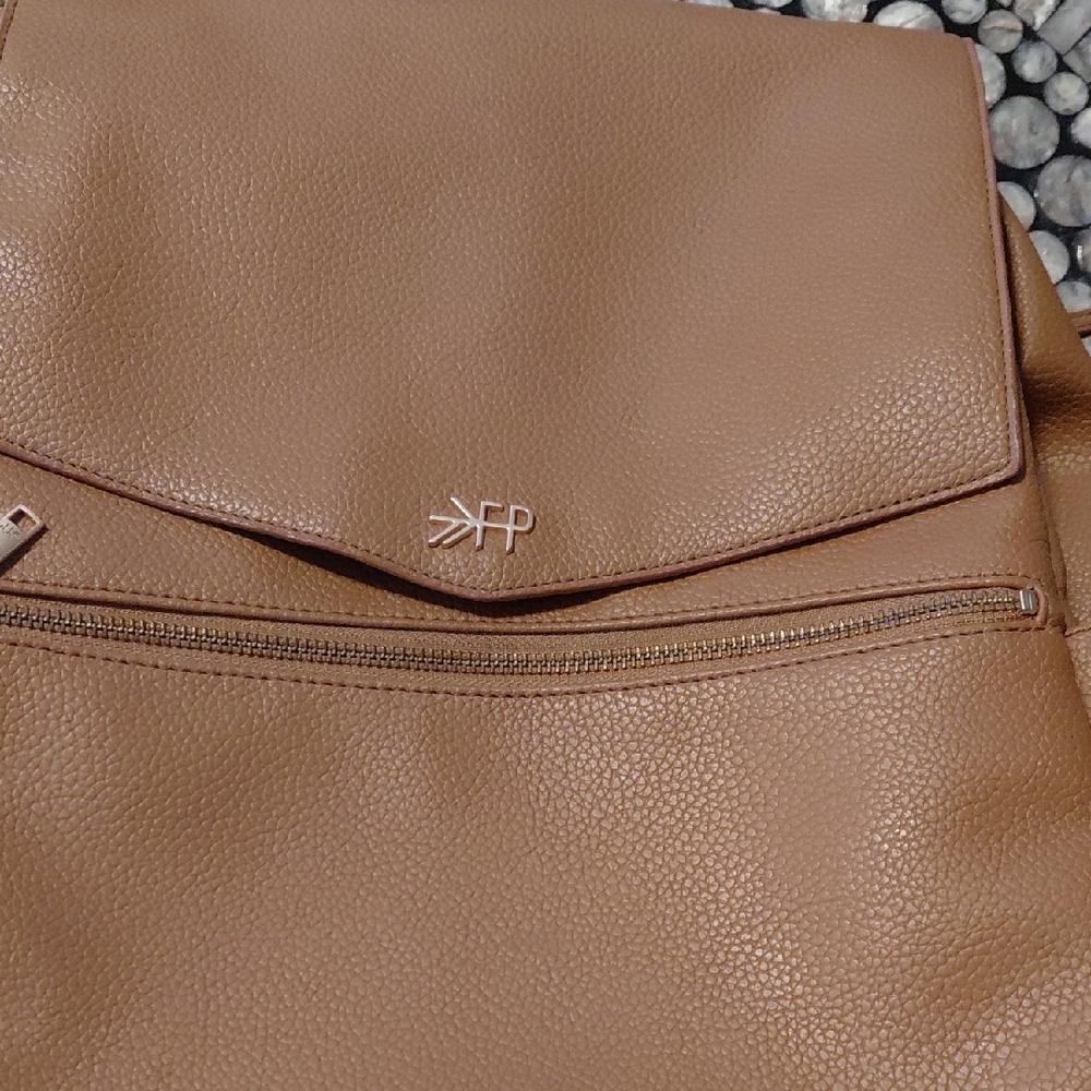 Freshly Picked Tan Leather Baby Bag Backpack